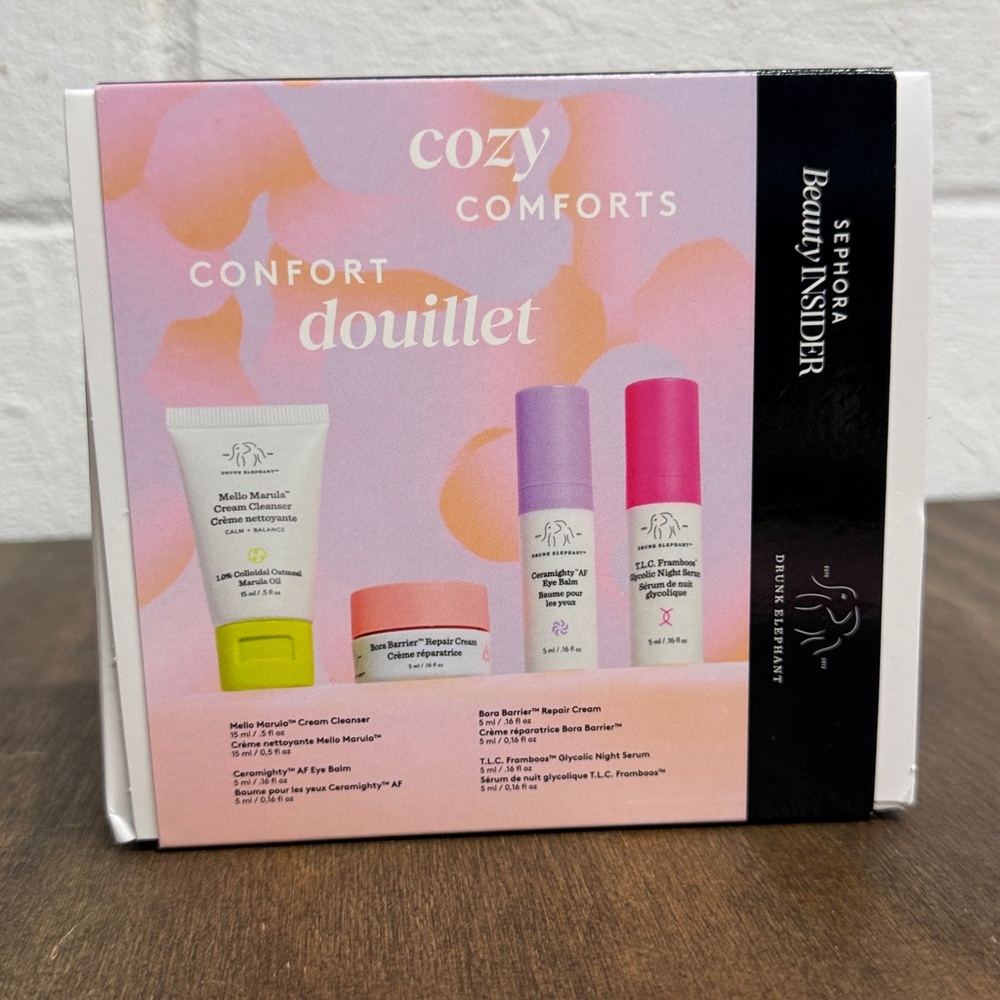 Sephora Beauty Drunk Elephant 4-Piece Cozy Comforts Nighttime Skincare Set, NIB